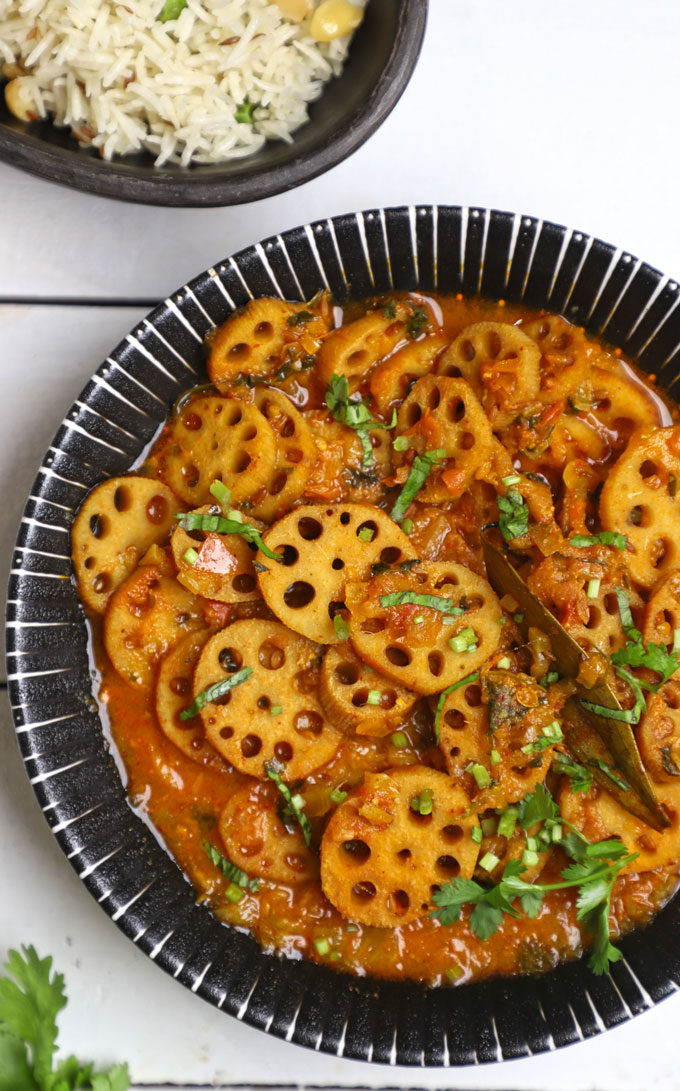Yogurt-Infused Kashmiri Lotus Stem Curry