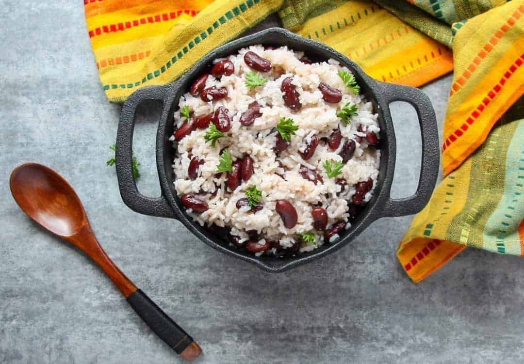 Slow-Simmered Waakye with Spiced Red Beans and Pickled Vegetables