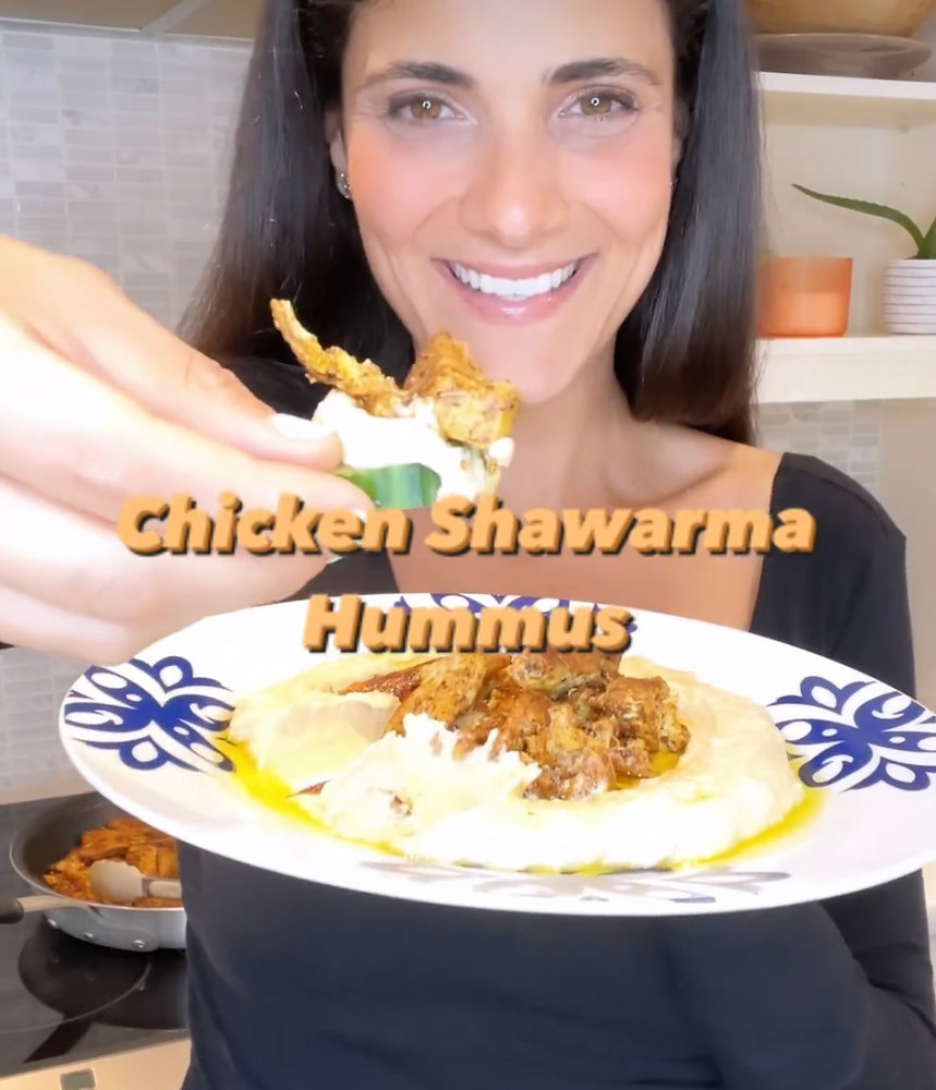 Mediterranean Chicken Shawarma Wrap with Hummus