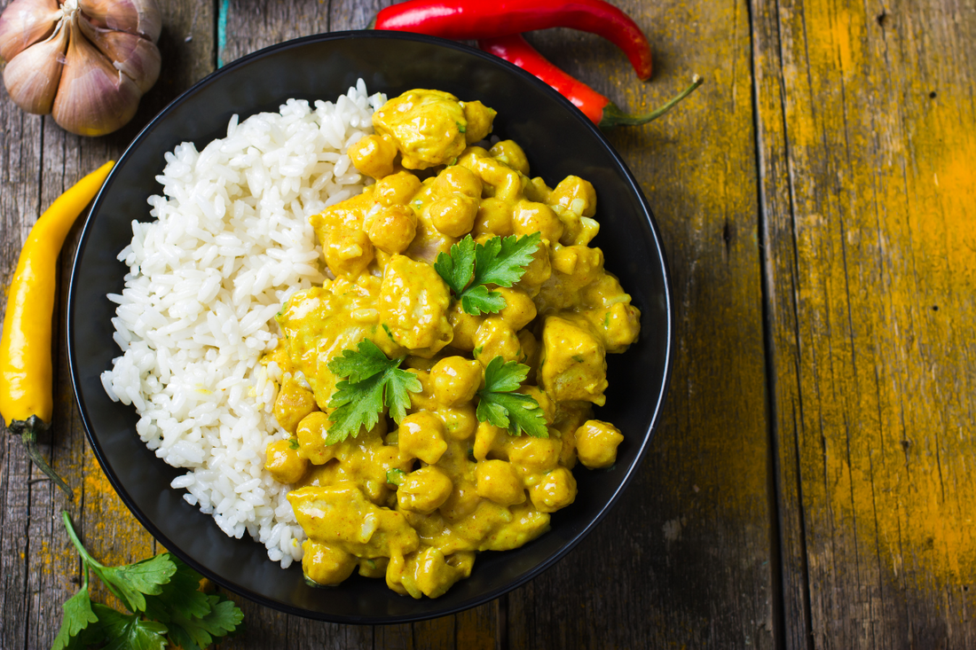 Patel's Turmeric Chickpea Curry with Coconut Rice