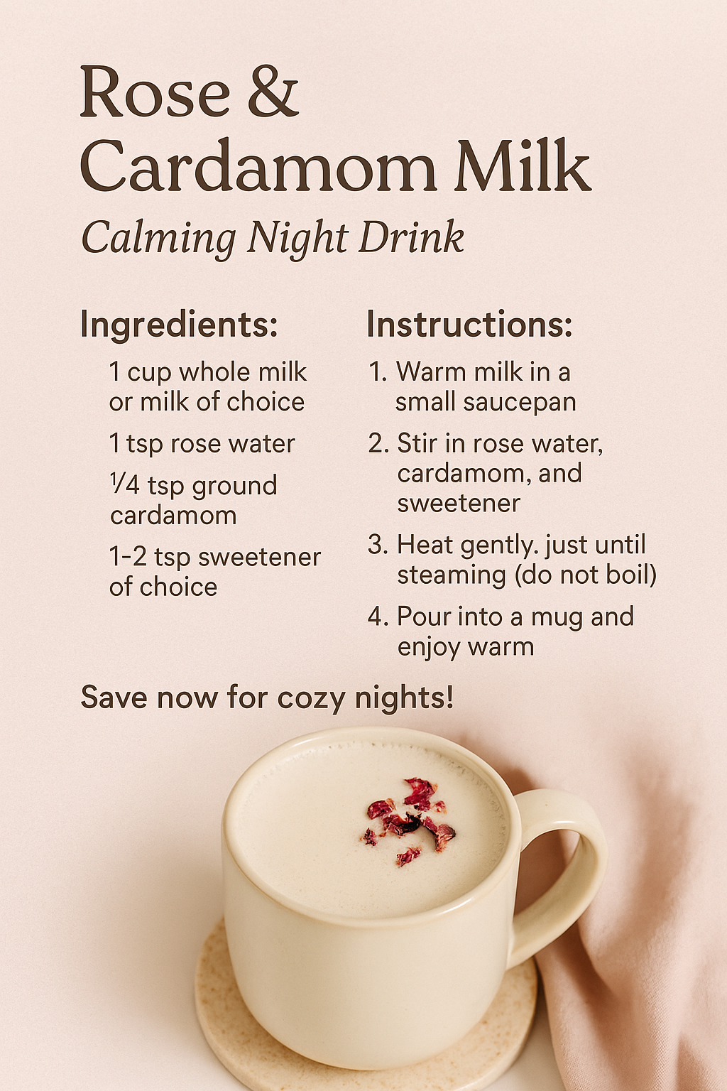 Cardamom-Rose Milk Punch