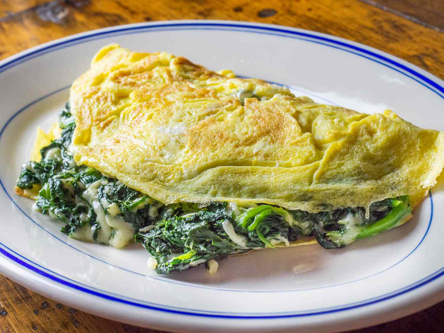 Cheddar and Spinach Omelette with Chive Butter