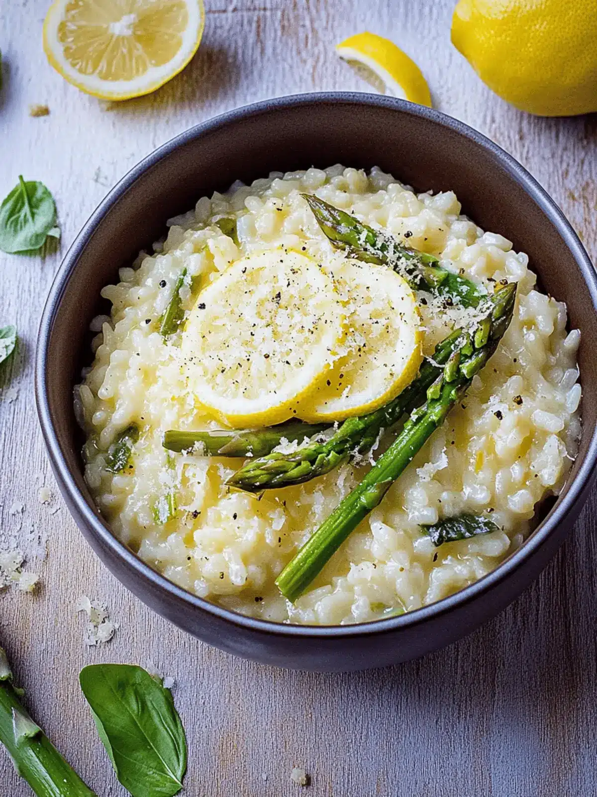 Italian Lemon-Parmesan Risotto with Asparagus Tips