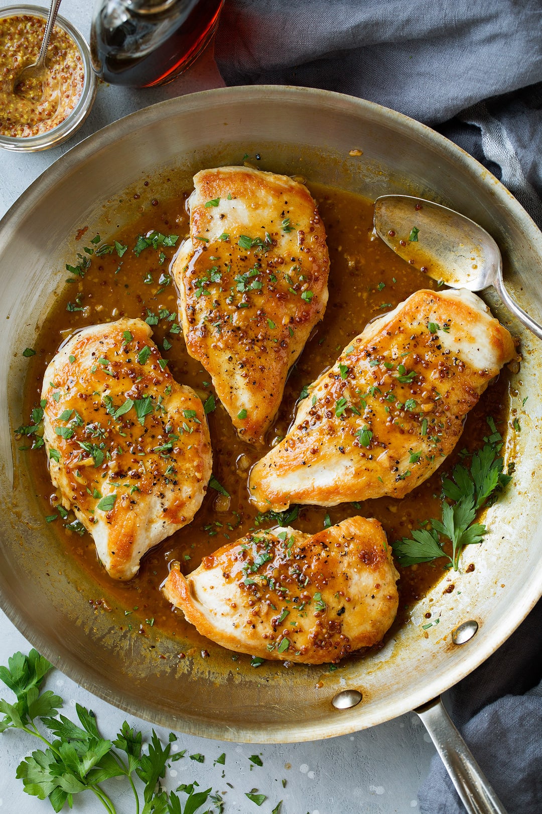 Pan-Roasted Chicken with Maple-Mustard Glaze