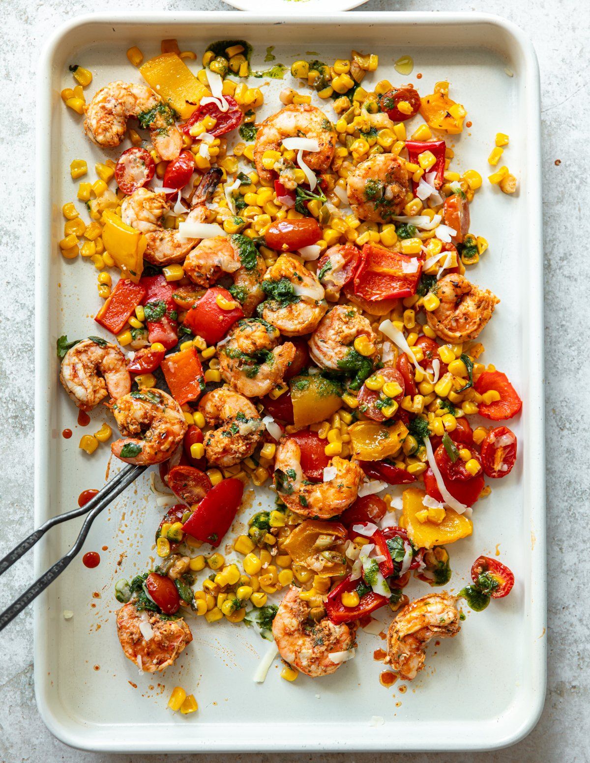 Sheet Pan Cajun-Spiced Shrimp with Corn and Black Beans
