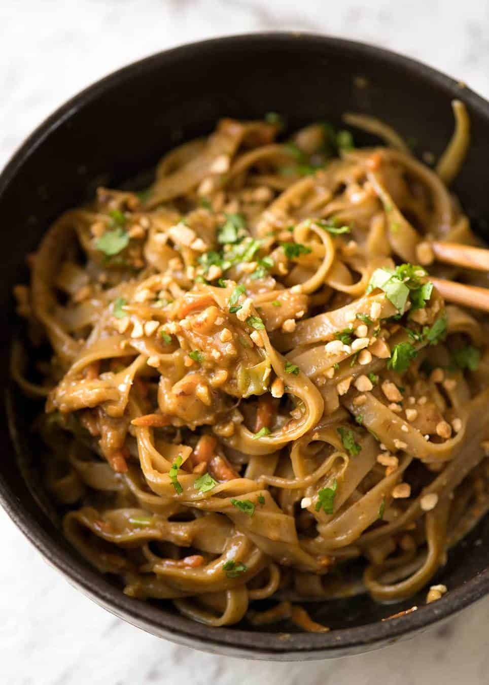 Vegetable Stir-Fry Noodles with Peanut Sauce