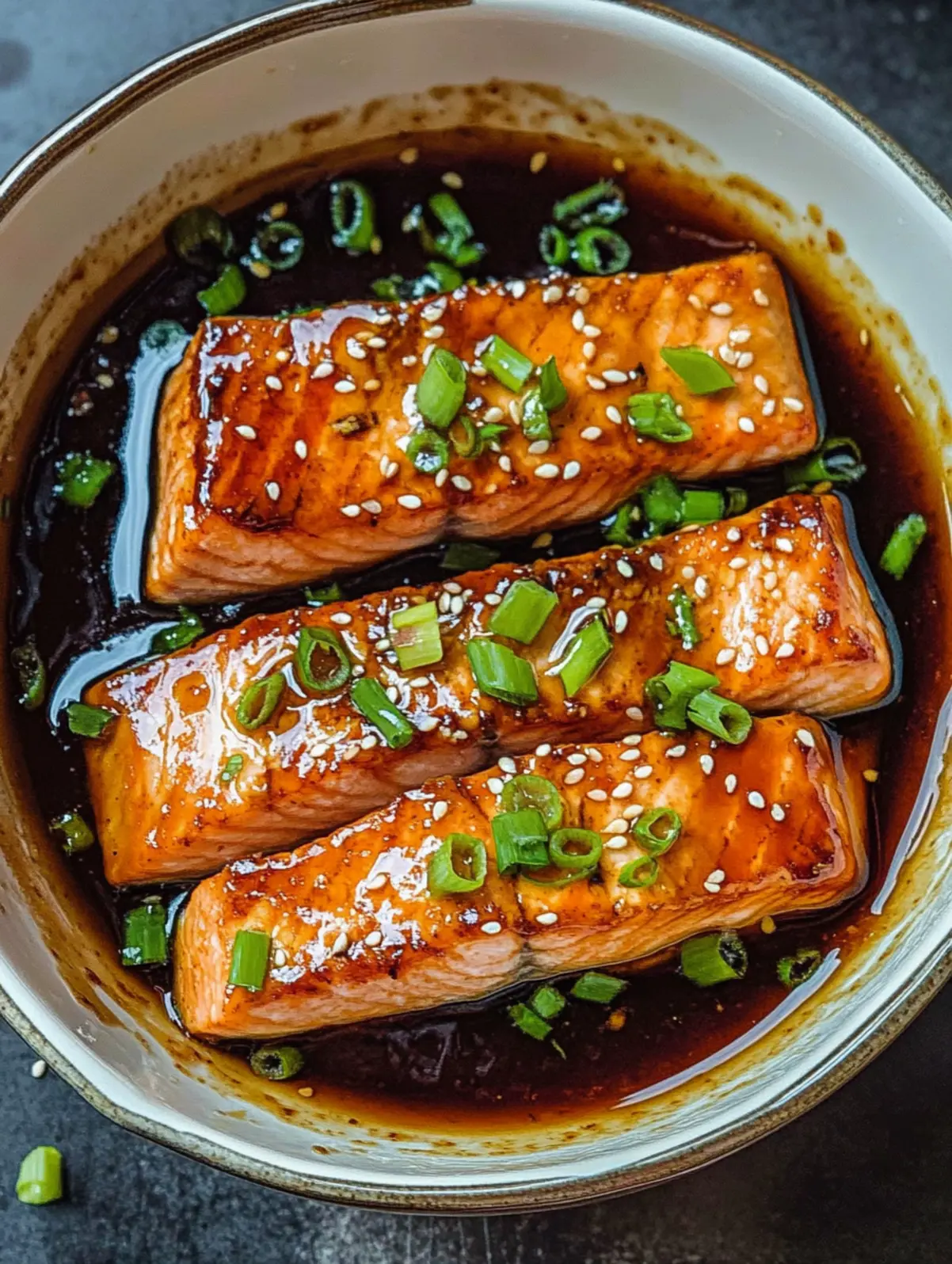 Half-Sweet Teriyaki Glazed Salmon