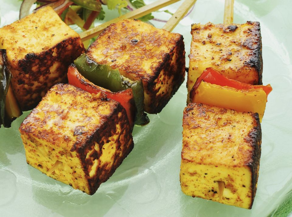 Grilled Paneer Tzaman with Kashmiri Spiced Yogurt Marinade