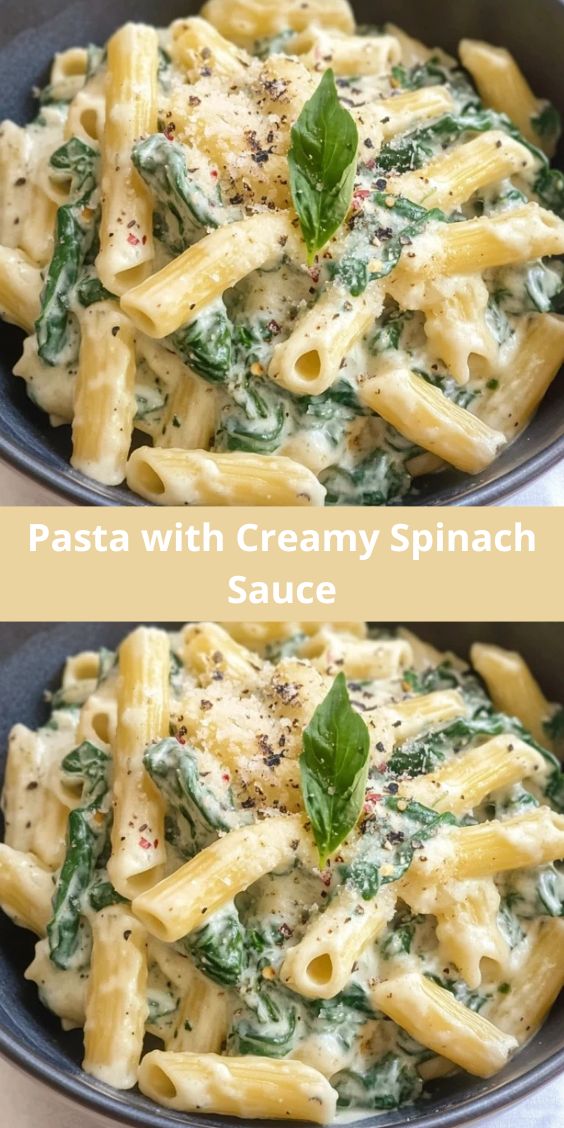 Rainbow of Oz Pasta with Creamy Spinach Sauce