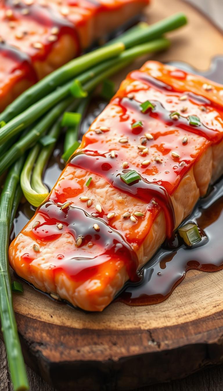 Pan-Roasted Salmon with Soy-Ginger Glaze and Scallions