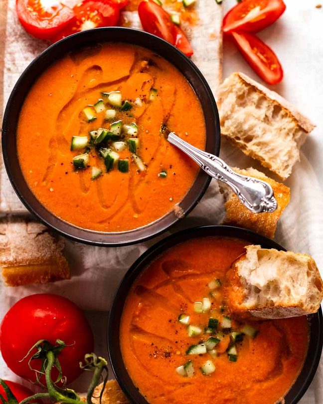 Oven-Baked Gazpacho-Style Tomato and Pepper Soup