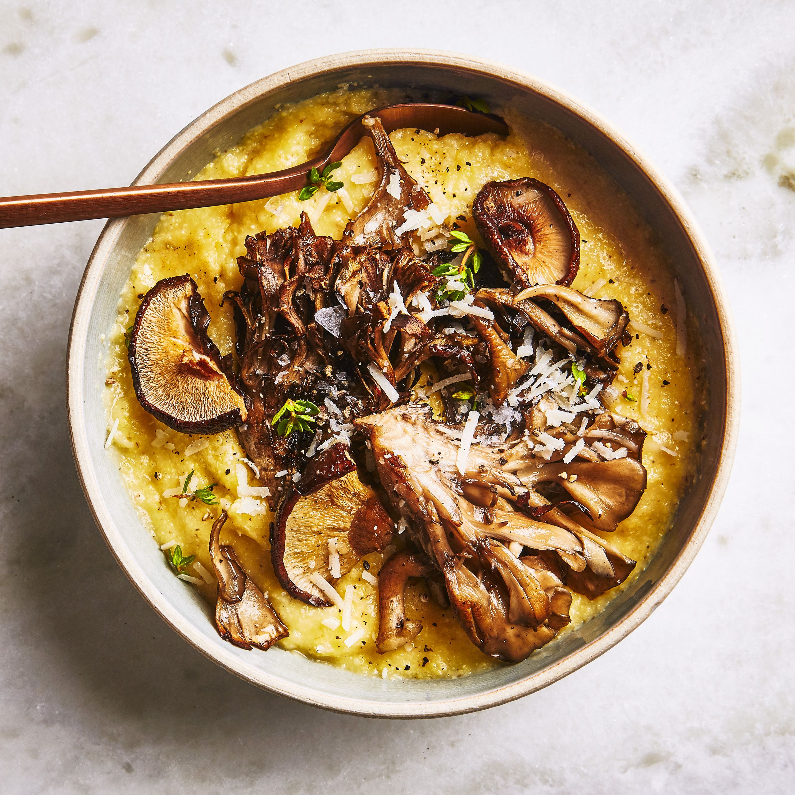 Roasted Garlic and Regional Herb Polenta with Sauteed Mushrooms