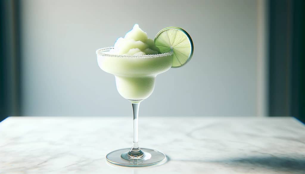 Frozen Classic Margarita with Lime and Triple Sec