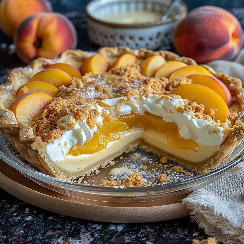 Peaches and Cream Pie with Buttery Pie Crust