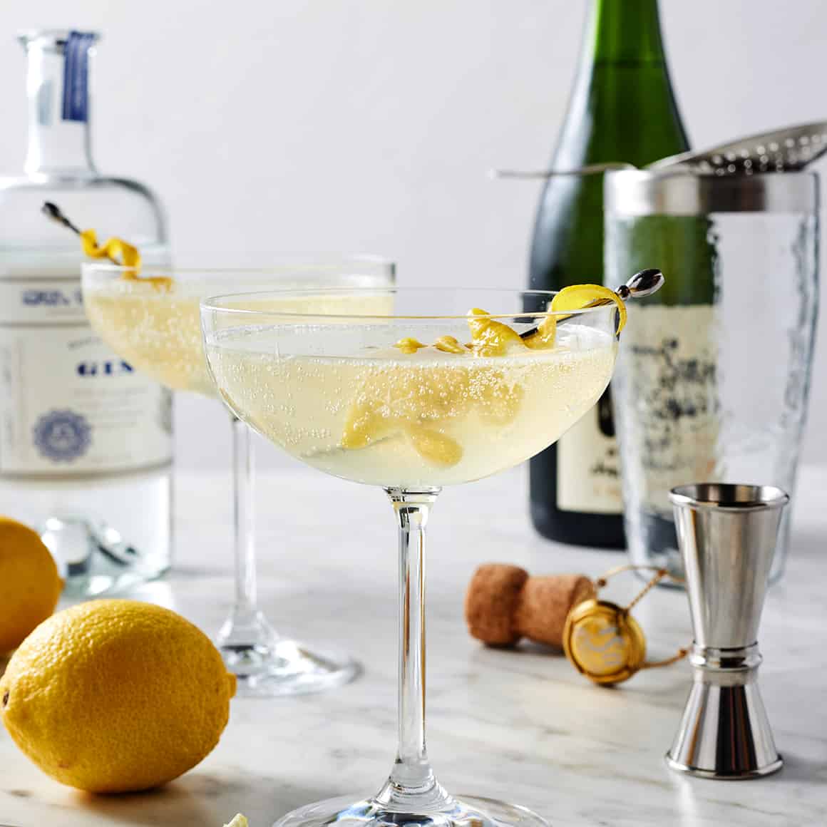 French 75 Sparkling Gin Cocktail