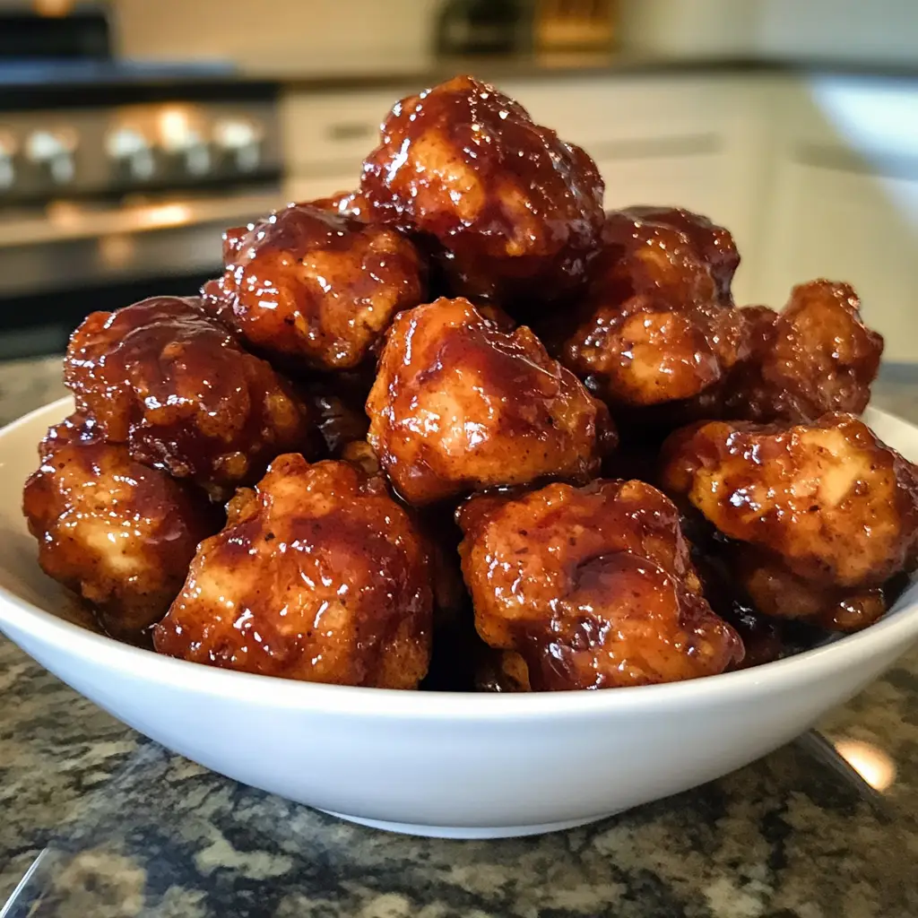Sticky BBQ Chicken Bites with Honey Glaze
