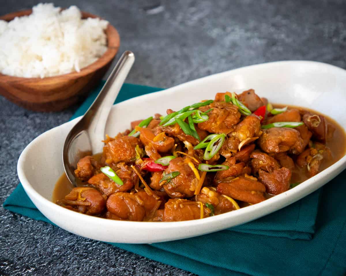 Caramelized Sweet and Salty Chicken with White Rice