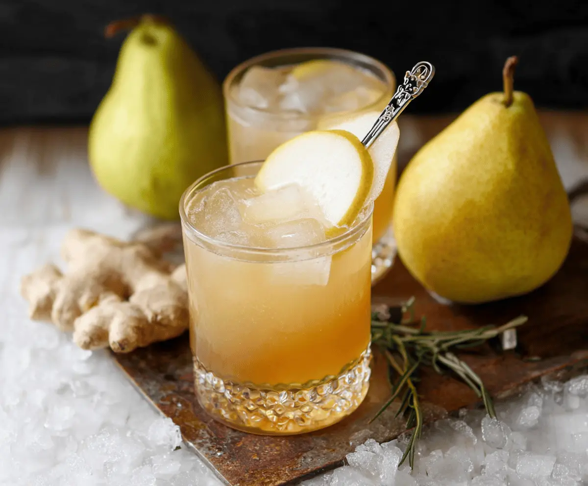 Ginger Pear Bourbon Fizz