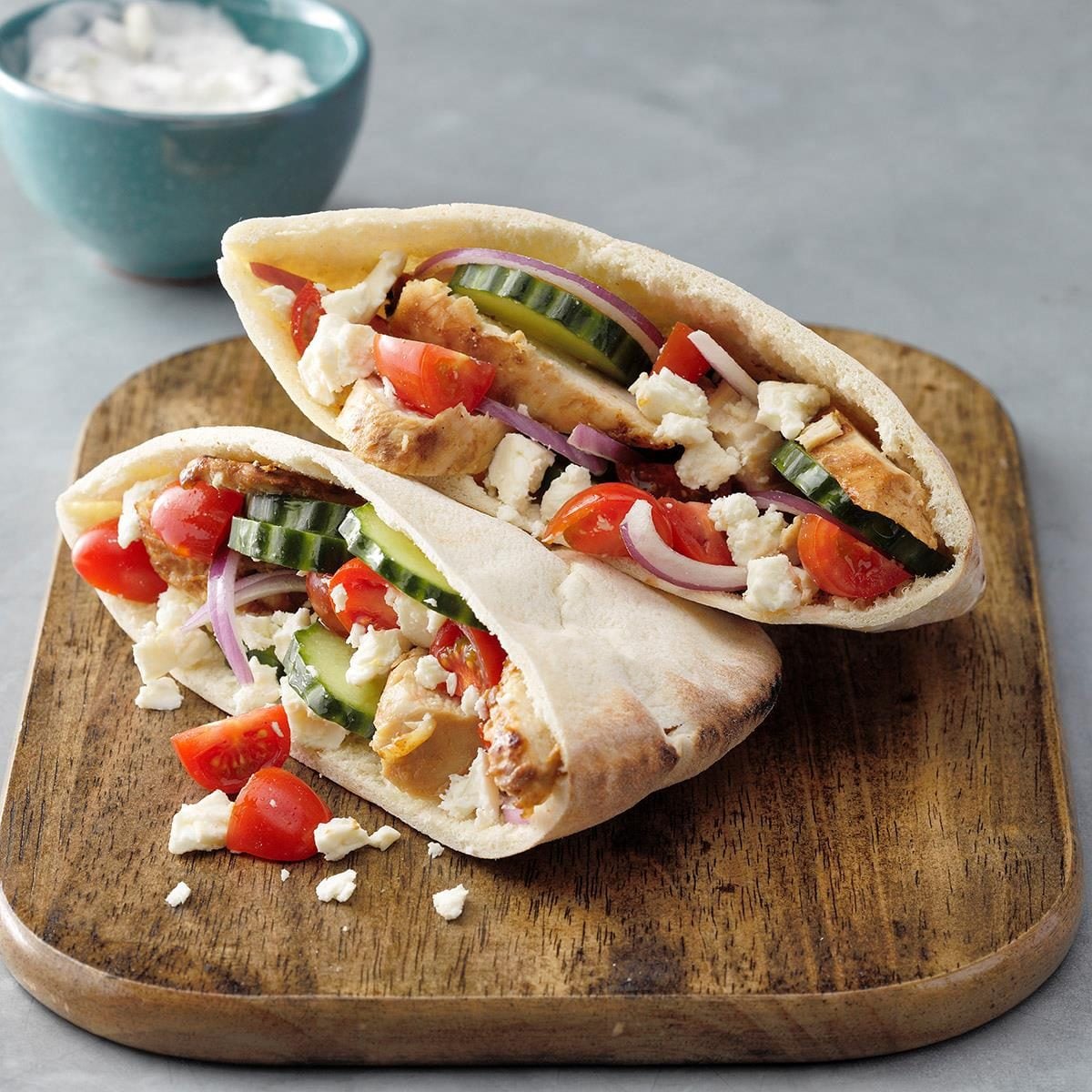 Grilled Pork Gyros with Tzatziki and Pita