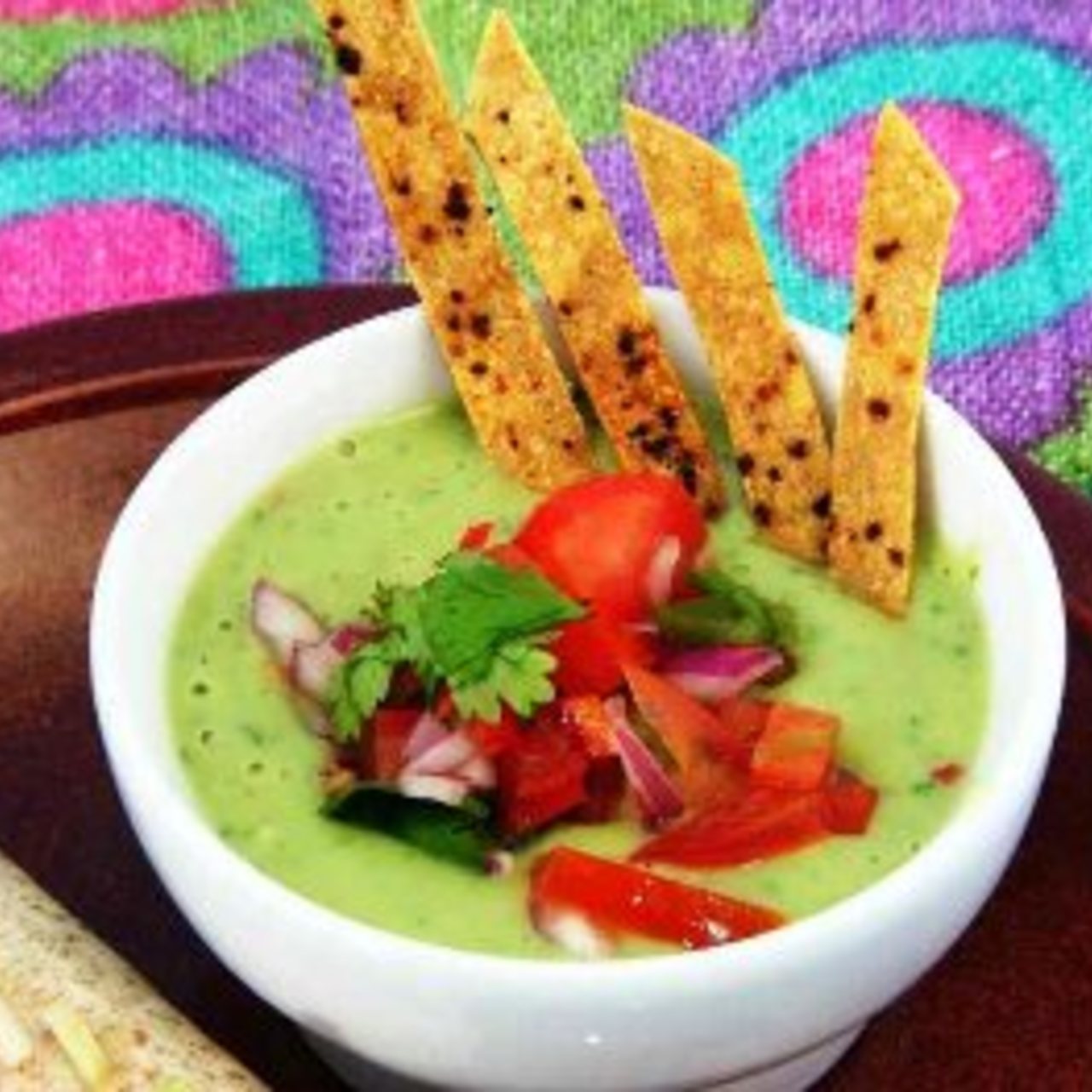 Creamy Avocado-Lime Soup with Crispy Tortilla Strips