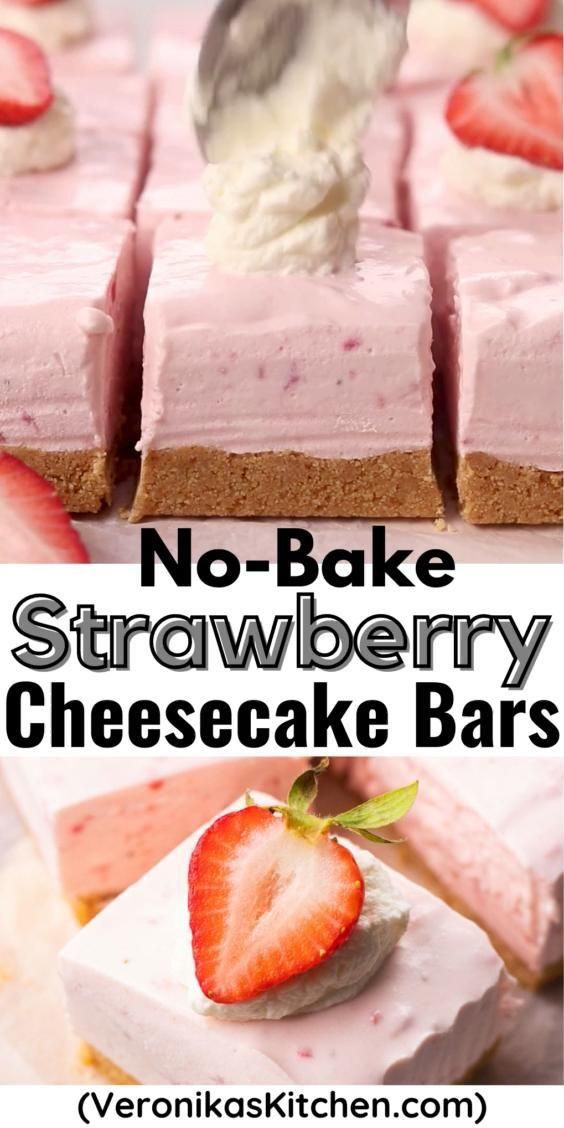 No-Bake Strawberry Cream Cheese Bars