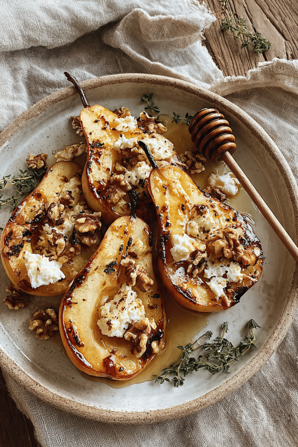 Oven-Roasted Spiced Pears with Honey and Walnuts