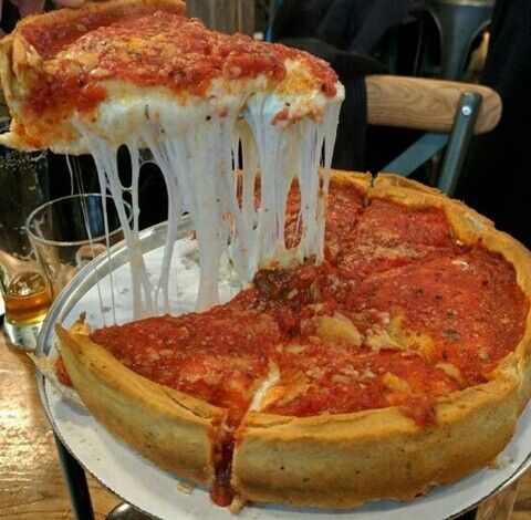 Charred Chicago-Style Deep Dish Pizza with Sausage and Caramelized Onions