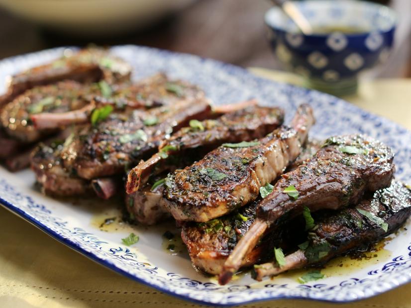Charcoal-Grilled Herb-Marinated Lamb Chops