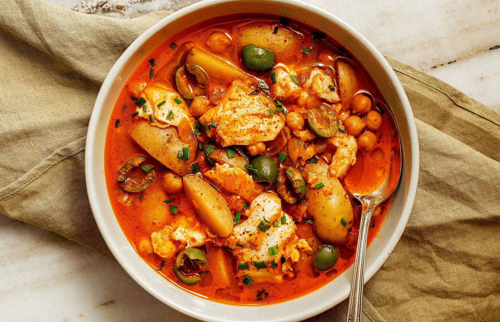 Native Fish Stew with Lemon and Olives