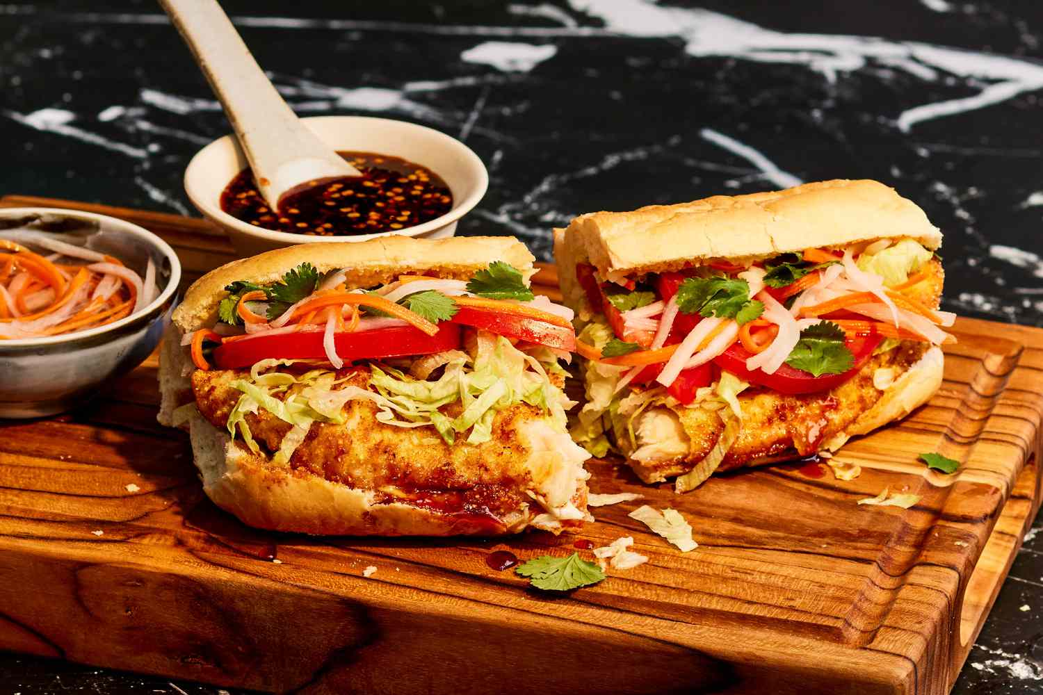 Charred Cajun-Spiced Catfish Po’Boys