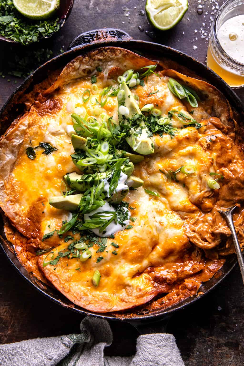 Slow-Cooked Chipotle Chicken Enchiladas with Roasted Poblano Sauce