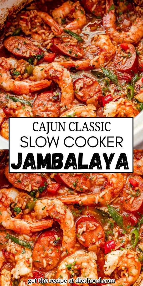 Slow Cooker Jambalaya with Andouille Sausage and Shrimp