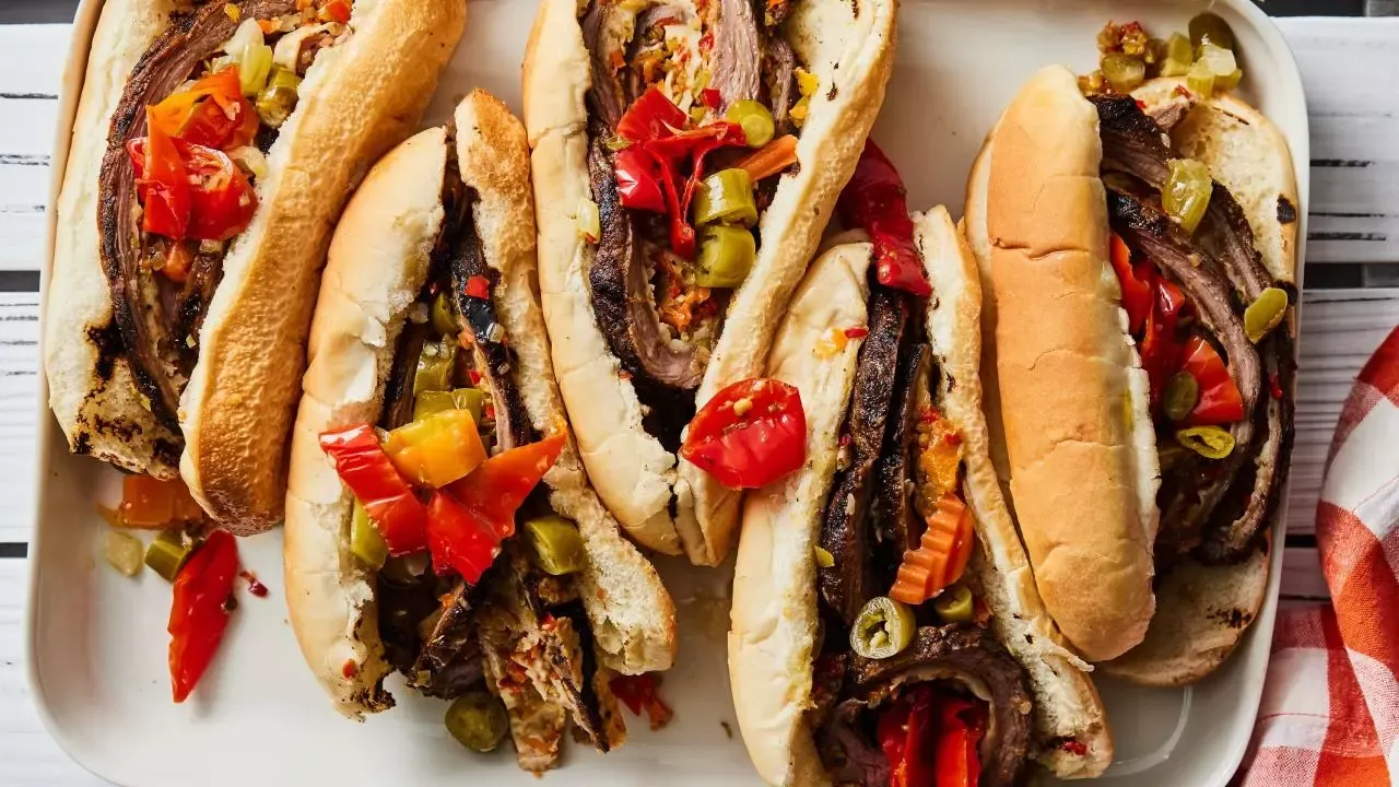 Spiced Italian Beef Sandwiches with Giardiniera Slaw