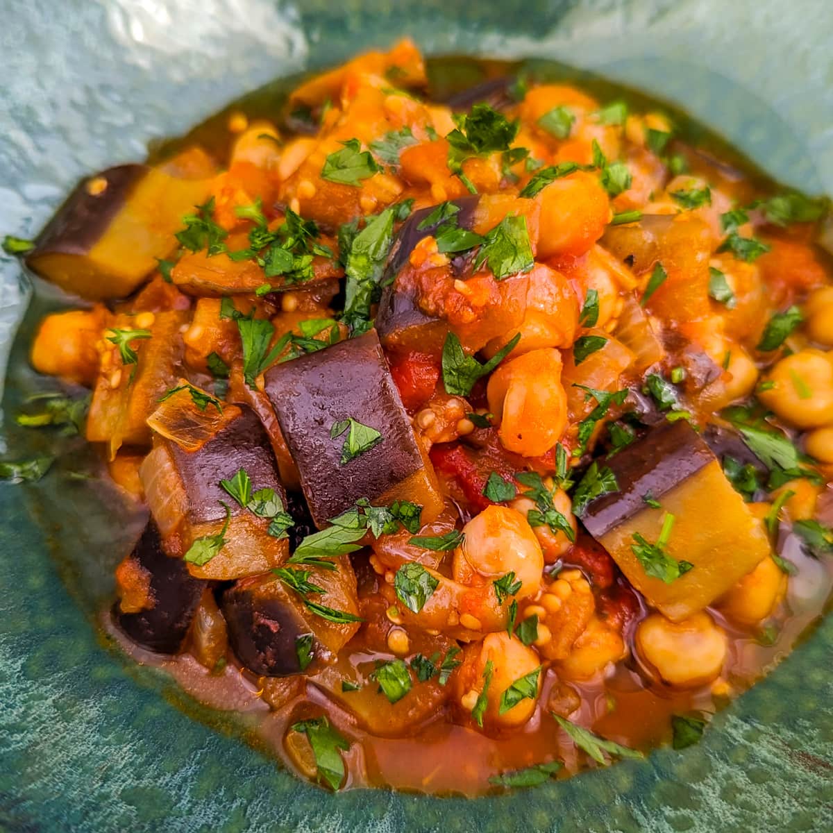 Spiced Crimean Eggplant and Chickpea Stew