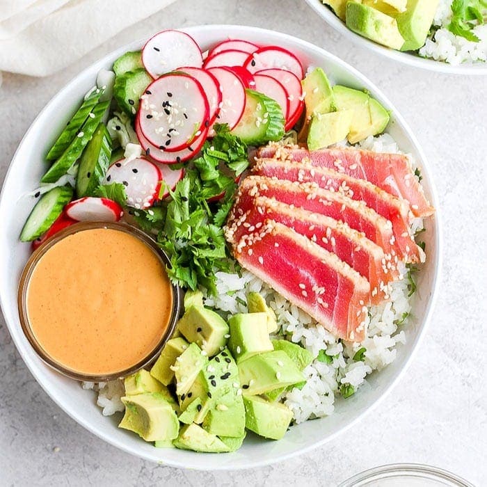 Pan-Seared Ahi Tuna Salad with Hawaiian Poke Dressing