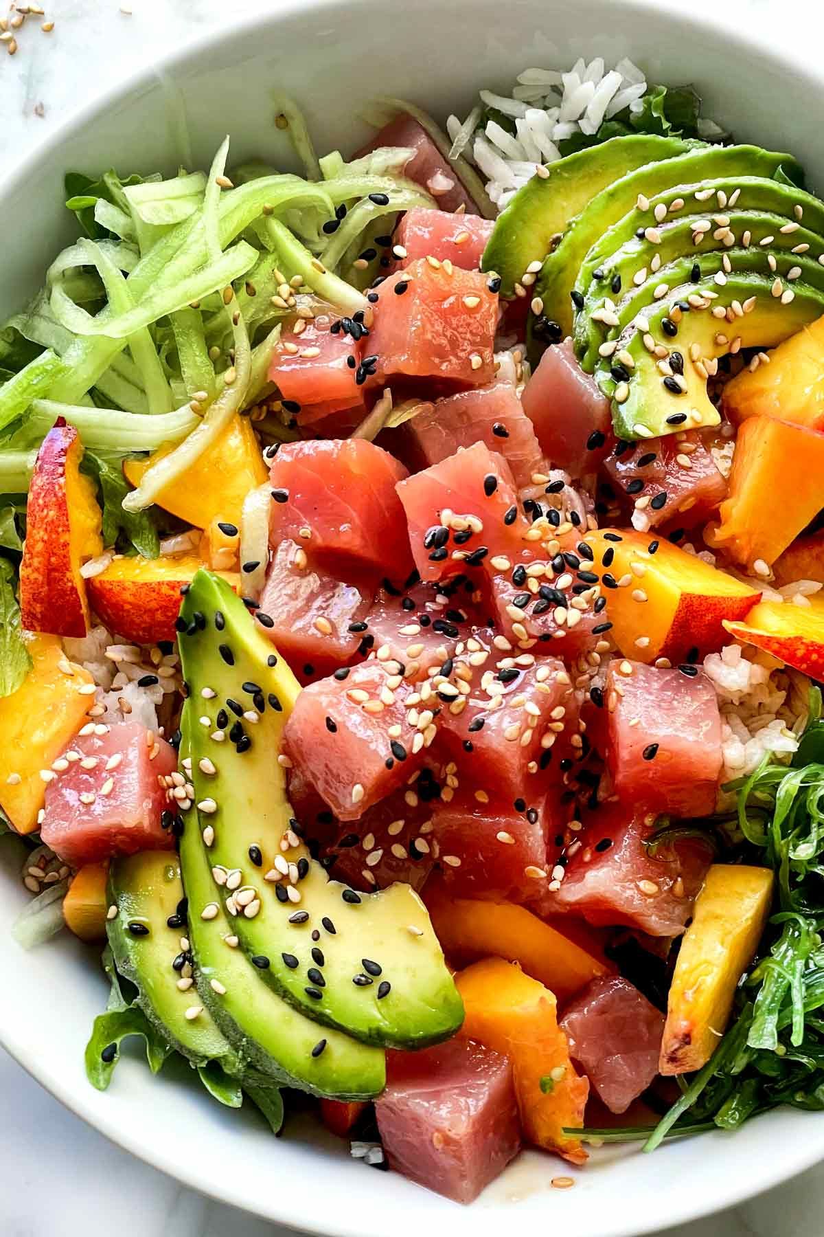 Grilled Ahi Poke Bowl with Shoyu Dressing