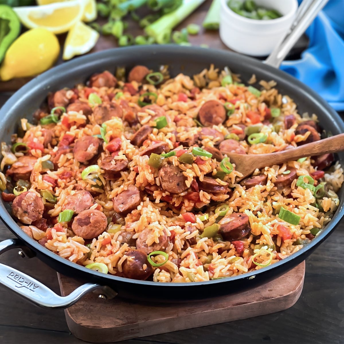 Seared Chorizo and Manchego Spanish Rice Skillet