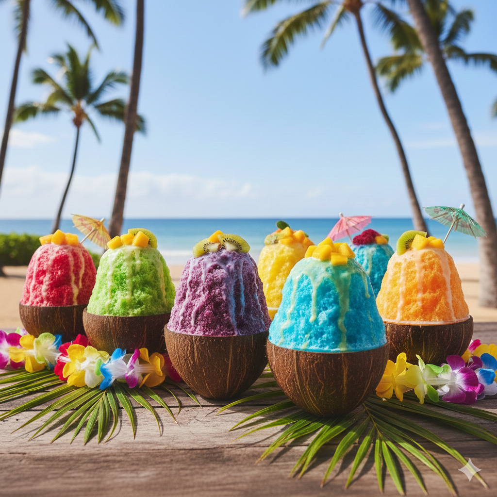 Tropical Shaved Ice with Fresh Pineapple and Coconut Syrup