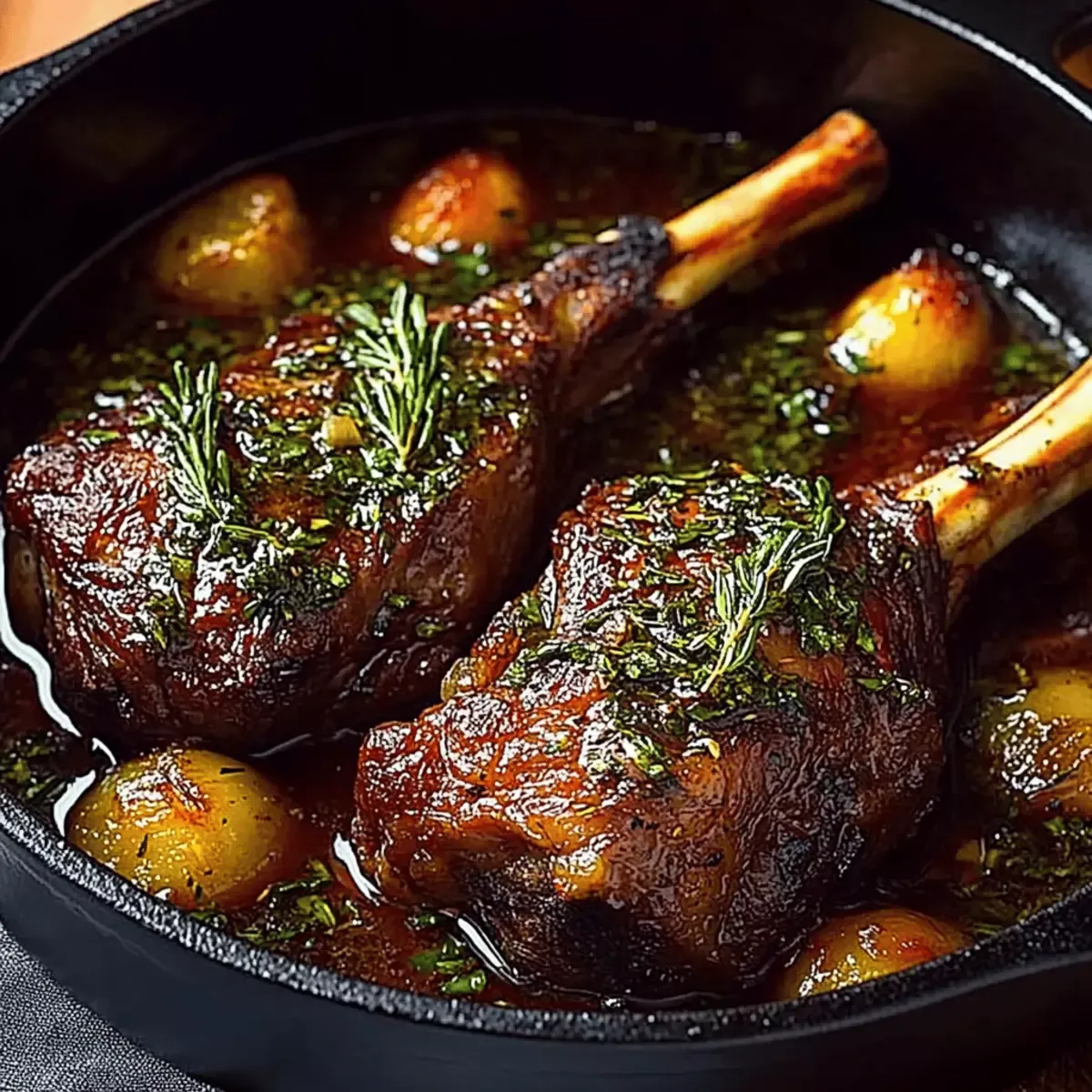 Slow-Cooked Lamb Shanks with Damper Crust