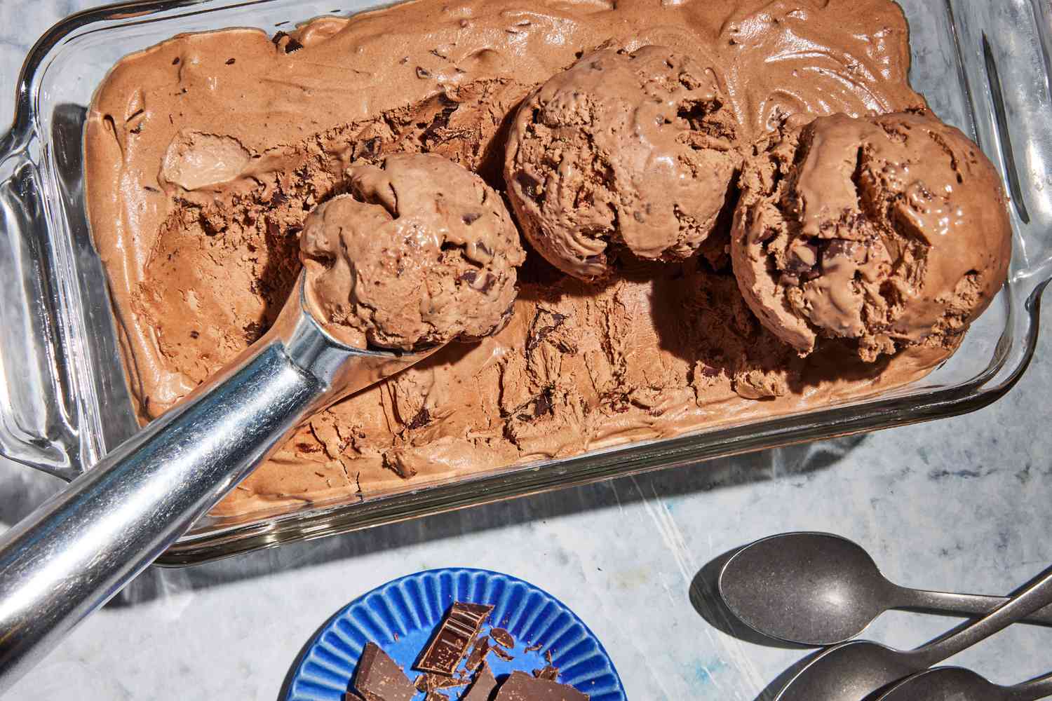 No-Churn Vanilla Bean Ice Cream with Chocolate Swirl