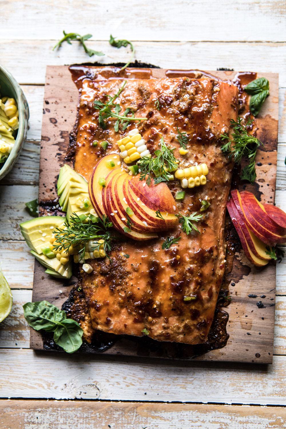 Smoked Cedar-Plank Salmon with Maple Glaze and Fresh Dill