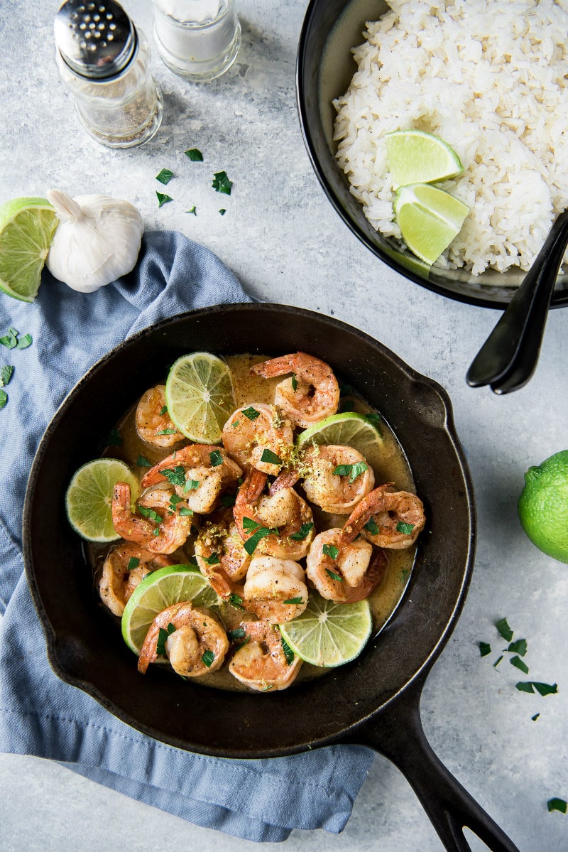 Sautéed Garlic Shrimp with Hidden Chili and Lime Zest