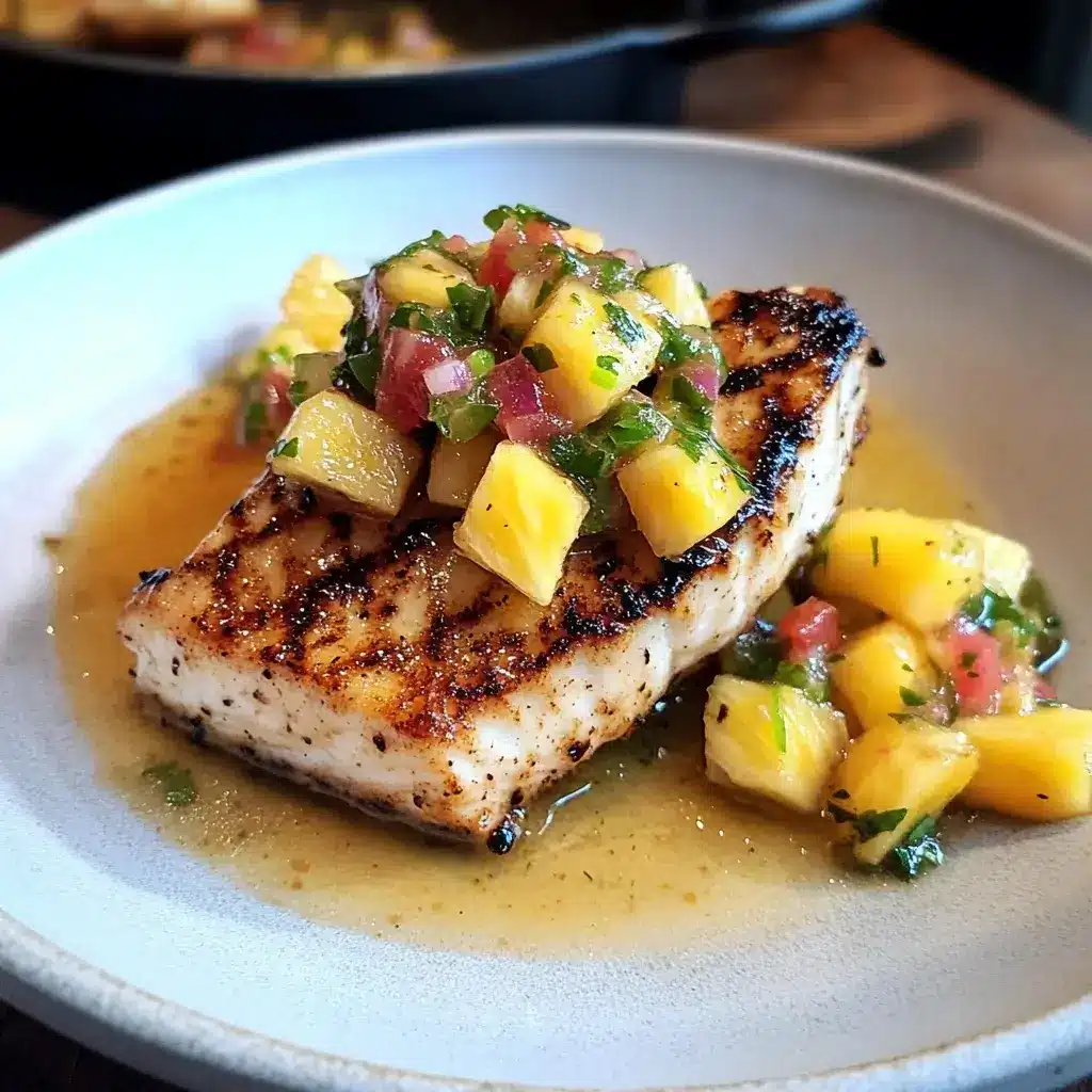Pan-Seared Mahi Mahi with Pineapple-Poke Salsa