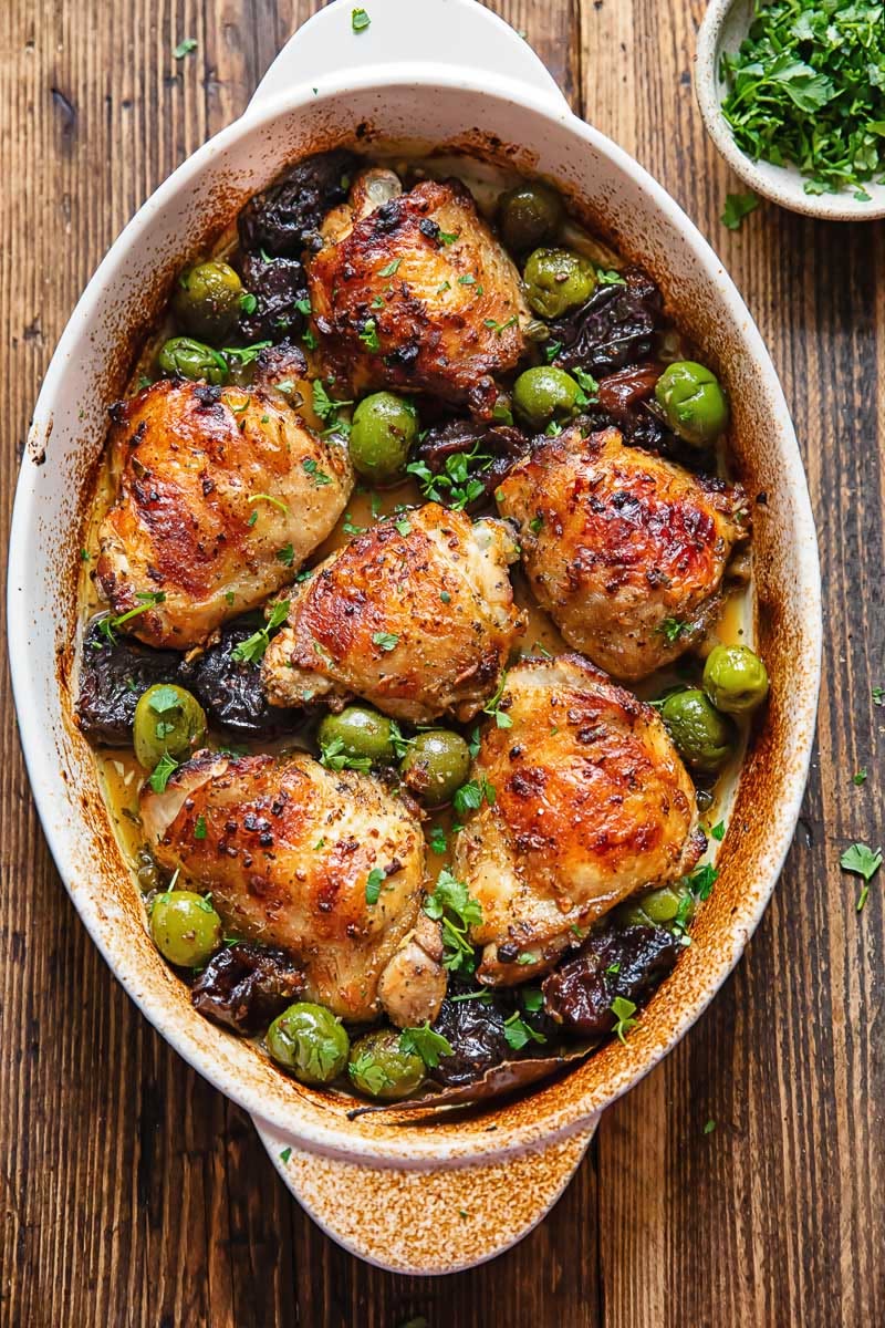 Pan-Seared Chicken Thighs with Kalamata Olive Tapenade