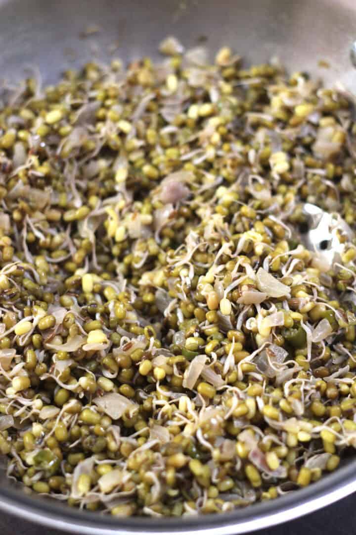Gujarati Spiced Mung Bean and Spinach Stir-Fry