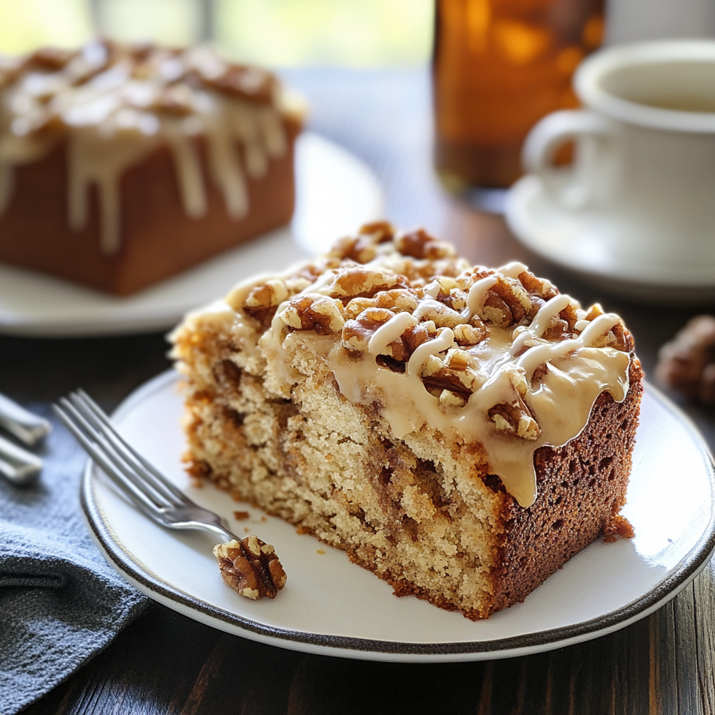 Maple-Glazed Coffee Walnut Cake