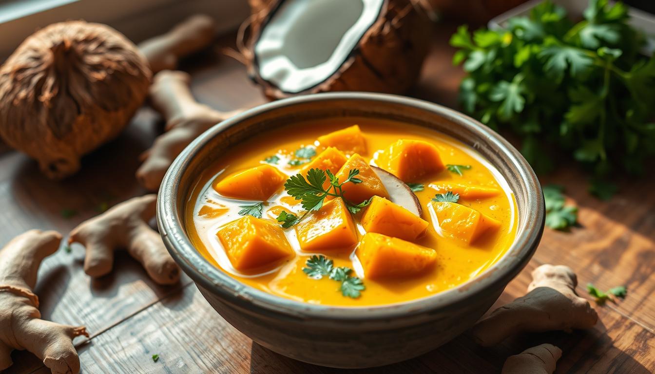 Coconut and Ginger Sweet Potato Porridge