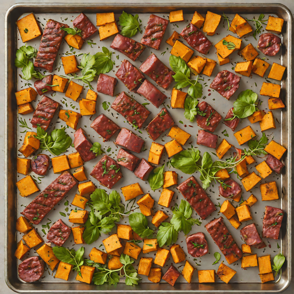 Turkish Spice Turkey Sausage & Roasted Sweet Potato Sheet Pan