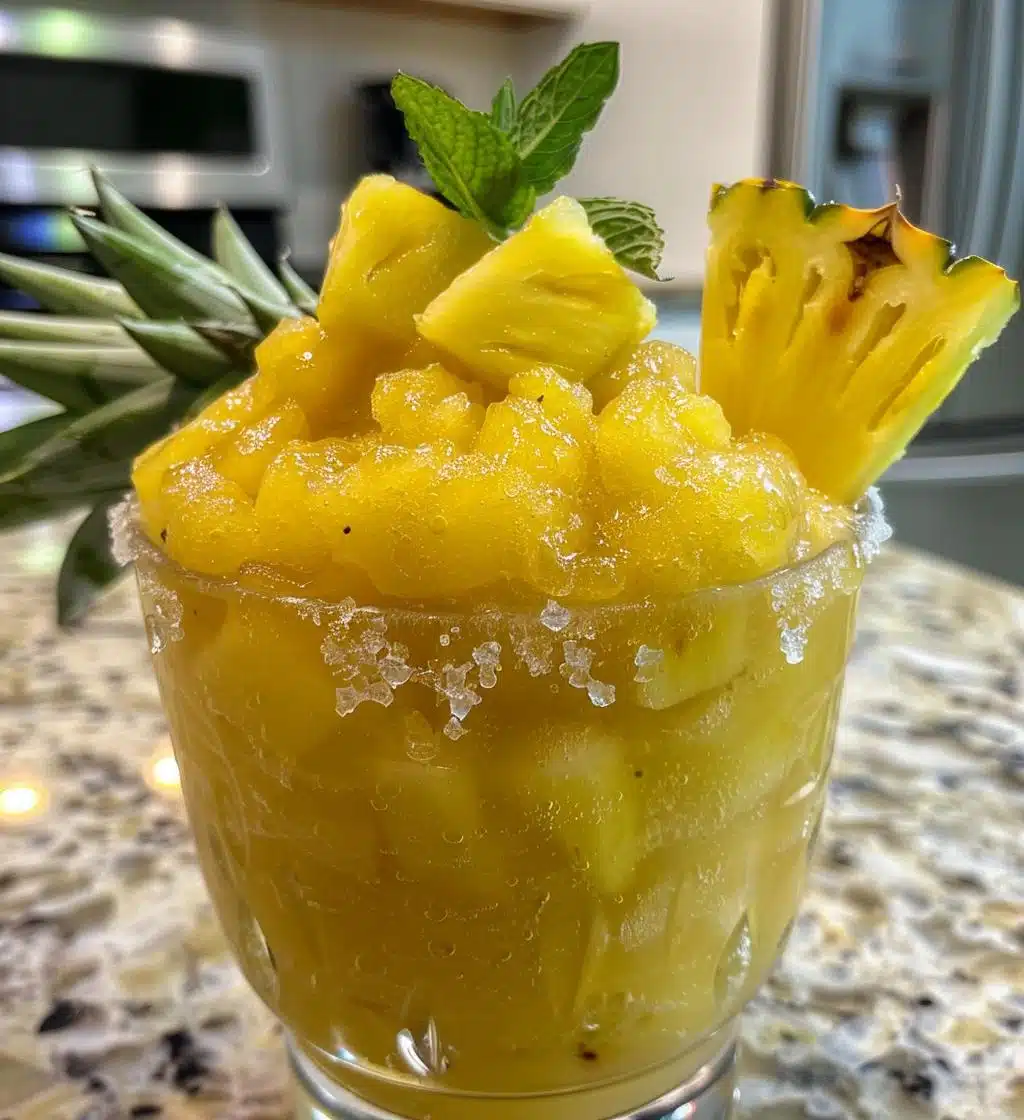 Frozen Tropical Rum Smash with Pineapple and Lime