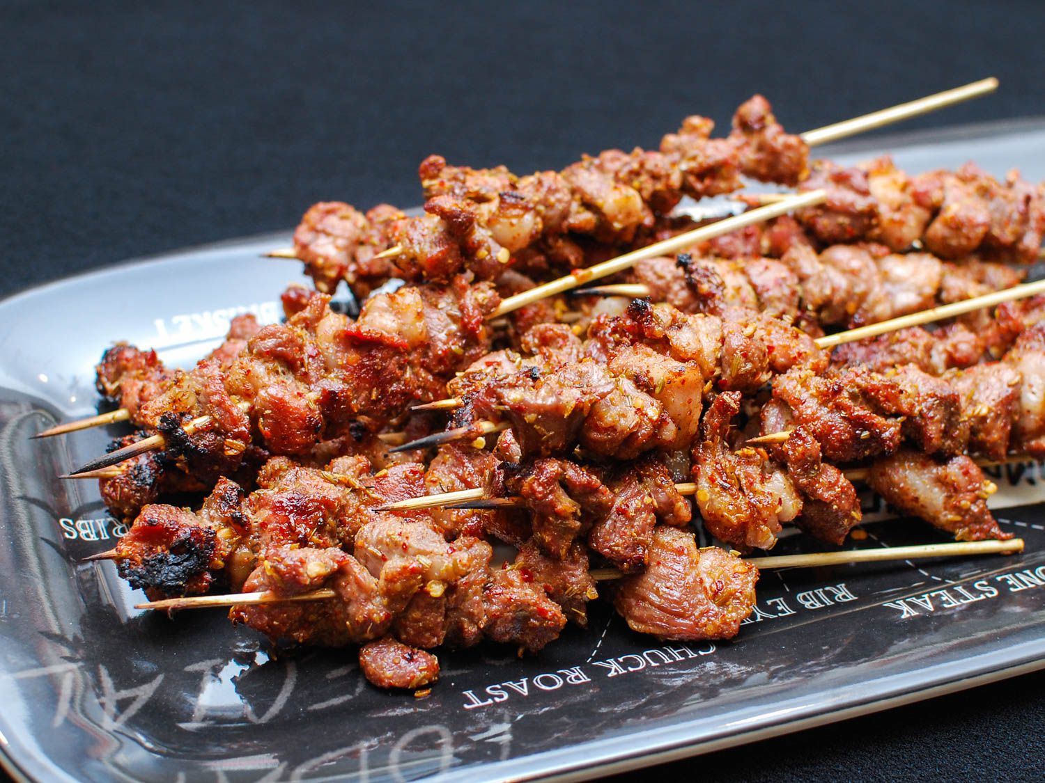 Grilled Citrus and Cumin-Spiced Pork Skewers with Mint Yogurt